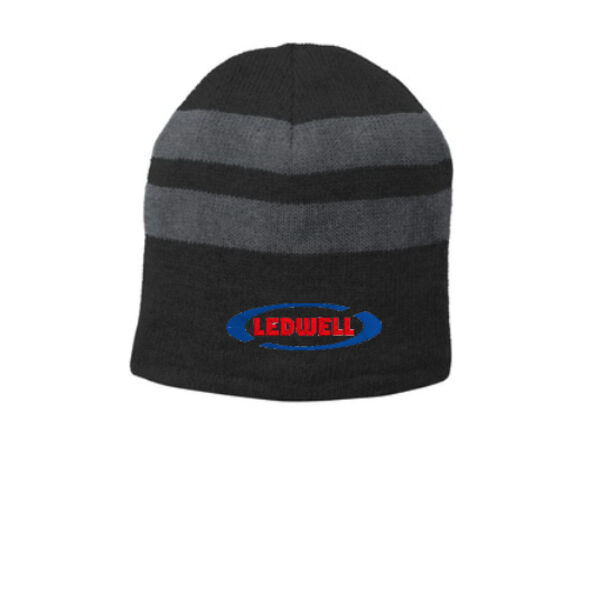 Ledwell - Port & Company Fleece-Lined Striped Beanie Cap Thumbnail